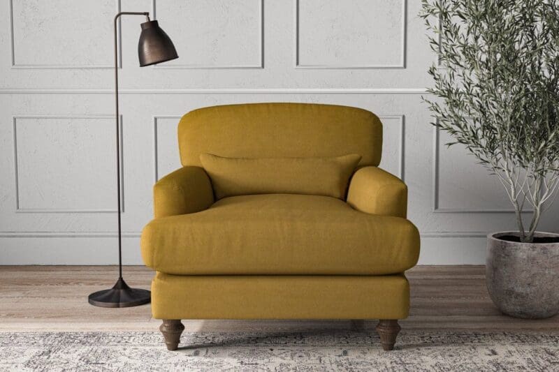 nkuku deni armchair recycled cotton ochre 5055672435563 33151752765616