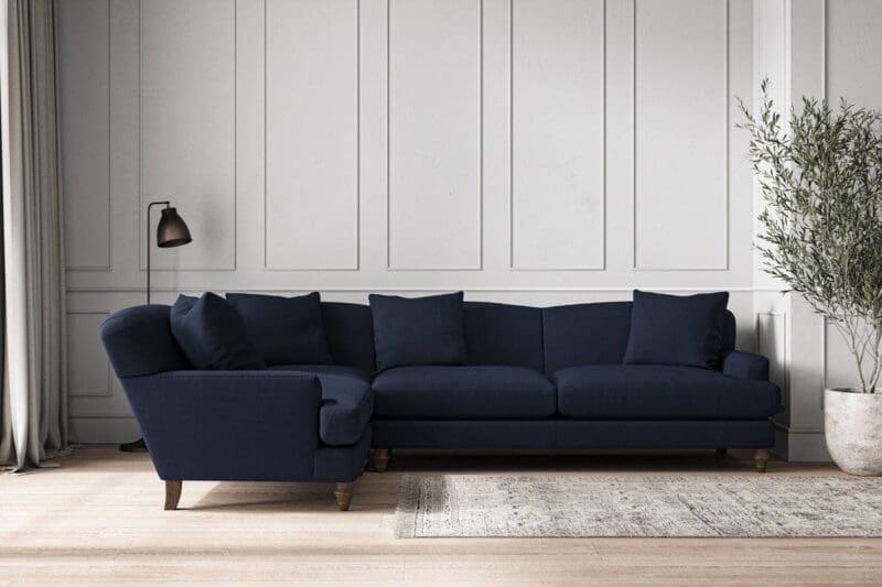 nkuku deni grand left hand corner sofa brera linen indigo 5055672429265 33152927203504