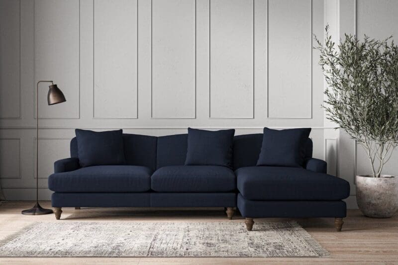 nkuku deni large right hand chaise sofa brera linen indigo 5055672430223 33152999129264