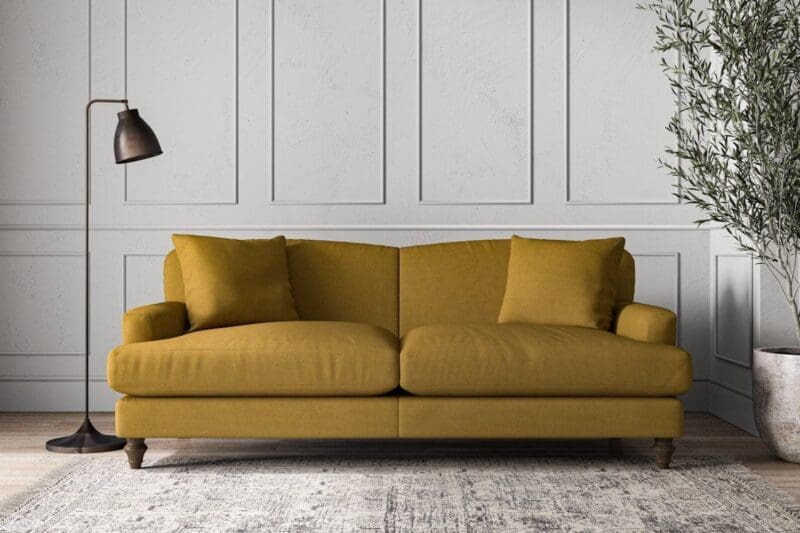 nkuku deni large sofa recycled cotton ochre 5055672437413 33151817253040