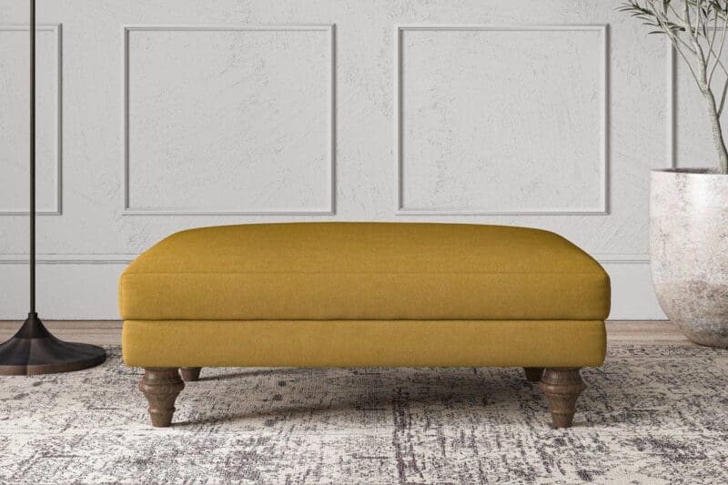 nkuku deni medium footstool recycled cotton ochre 5055672437727 33153333756080