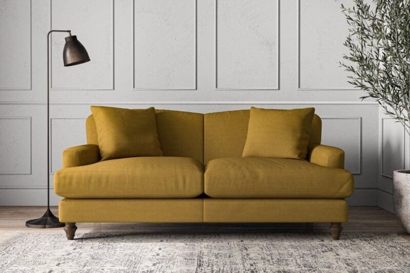 nkuku deni medium sofa recycled cotton ochre 5055672437918 33151833211056