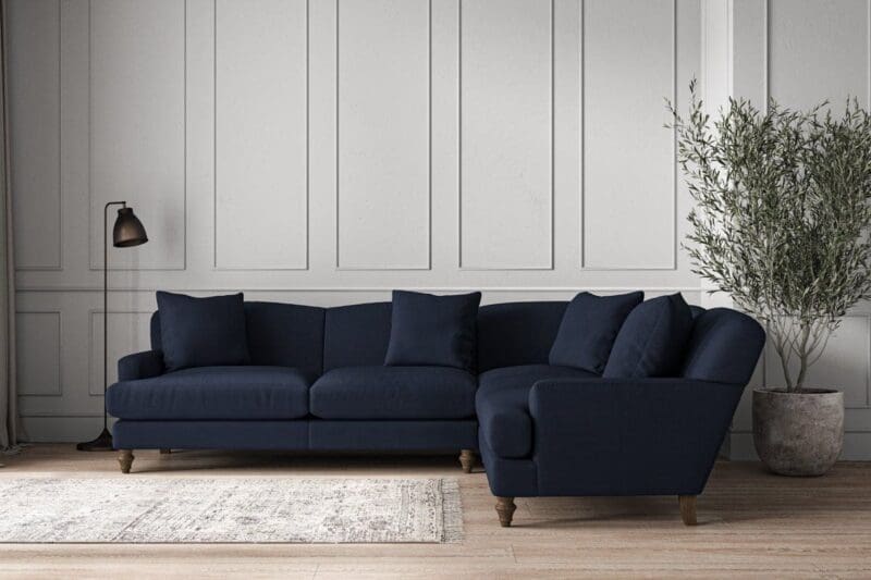 nkuku deni super grand right hand corner sofa brera linen indigo 5055672431183 33153409908912