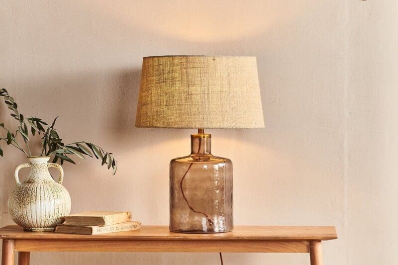 nkuku edina recycled glass table lamp smoke brown small 5055672419525 32810147938480