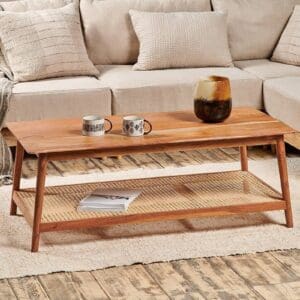 Nkuku Erabar Acacia & Cane Coffee Table | Tables | Natural