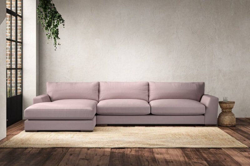 nkuku guddu grand left hand chaise sofa recycled cotton lavender 5055672438618 33156376789168