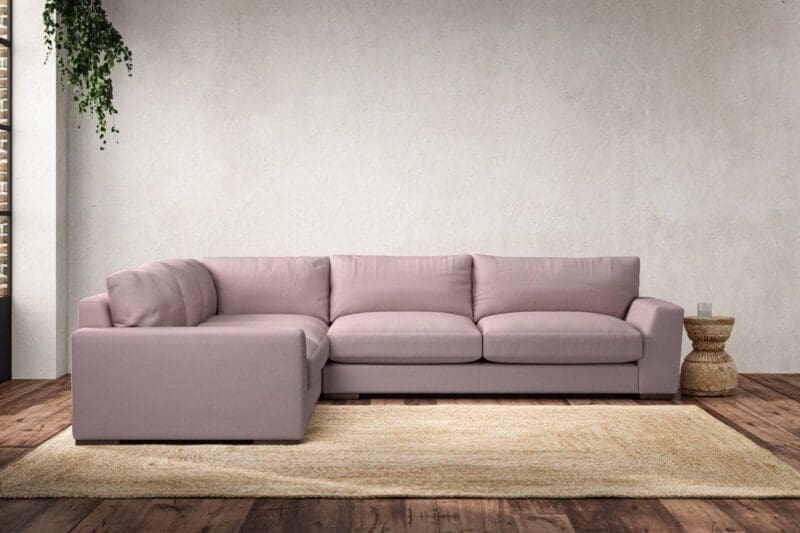 nkuku guddu large left hand corner sofa recycled cotton lavender 5055672439479 33156425318576