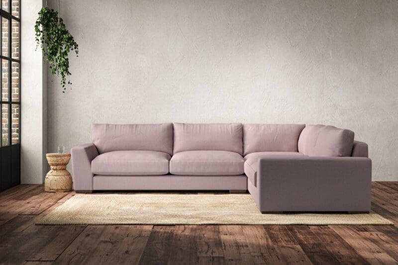 nkuku guddu large right hand corner sofa recycled cotton lavender 5055672439714 33156538859696