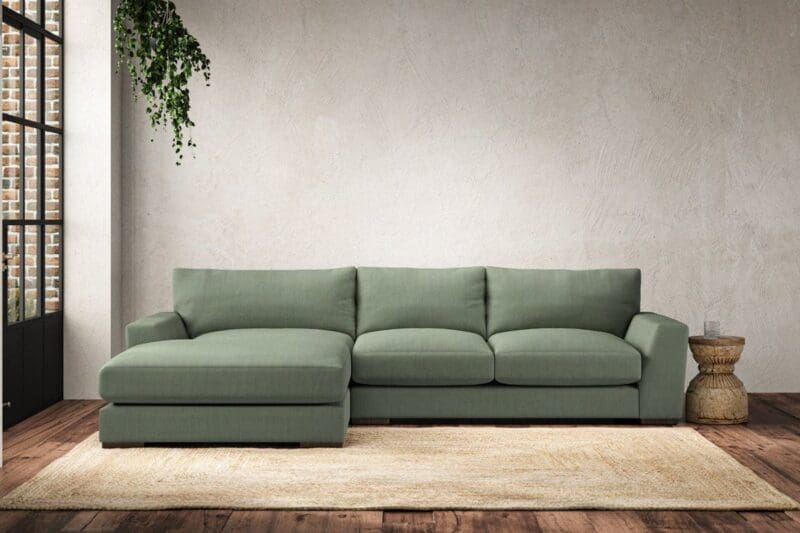 nkuku guddu medium left hand chaise sofa brera linen jade 5055672433118 33156610359472