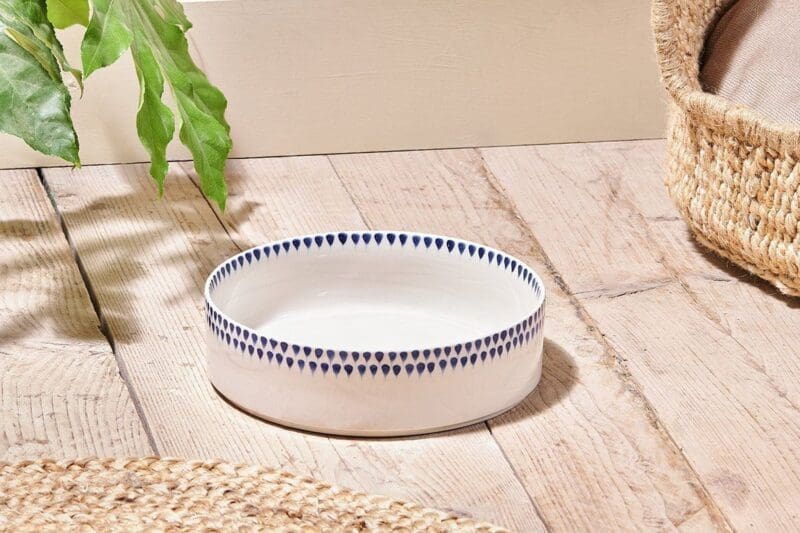 nkuku indigo drop ceramic pet bowl large 5055672418177 32835204055216