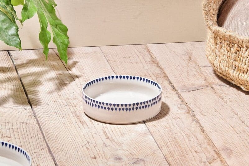 nkuku indigo drop ceramic pet bowl medium 5055672418160 32835197075632