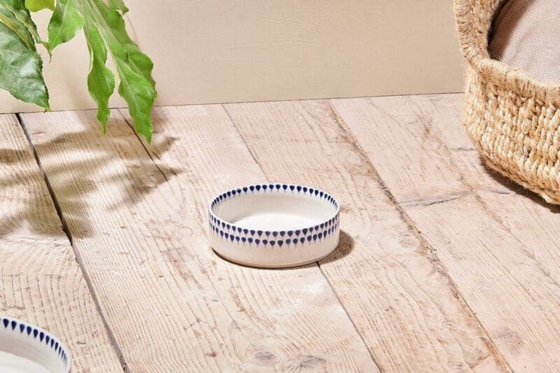 nkuku indigo drop ceramic pet bowl small 5055672418153 32835187703984