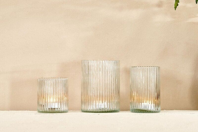 nkuku malana recycled glass candle holder clear 5055672410119 31010334900400 1