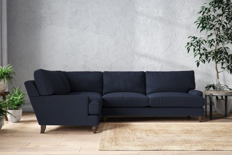 nkuku marri grand left hand corner sofa brera linen indigo 5055672433941 33162625712304