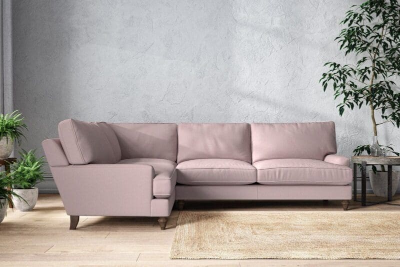 nkuku marri grand left hand corner sofa recycled cotton lavender 5055672441038 33162633576624