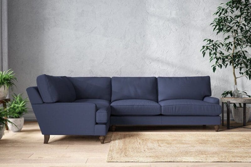 nkuku marri grand left hand corner sofa recycled cotton navy 5055672441076 33162638065840