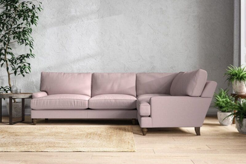 nkuku marri grand right hand corner sofa recycled cotton lavender 5055672441274 33162683383984