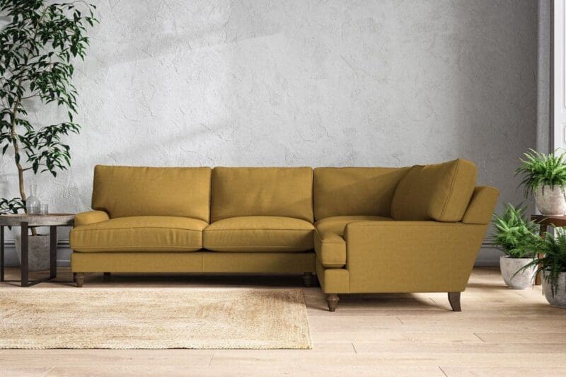 nkuku marri grand right hand corner sofa recycled cotton ochre 5055672441359 33162685546672