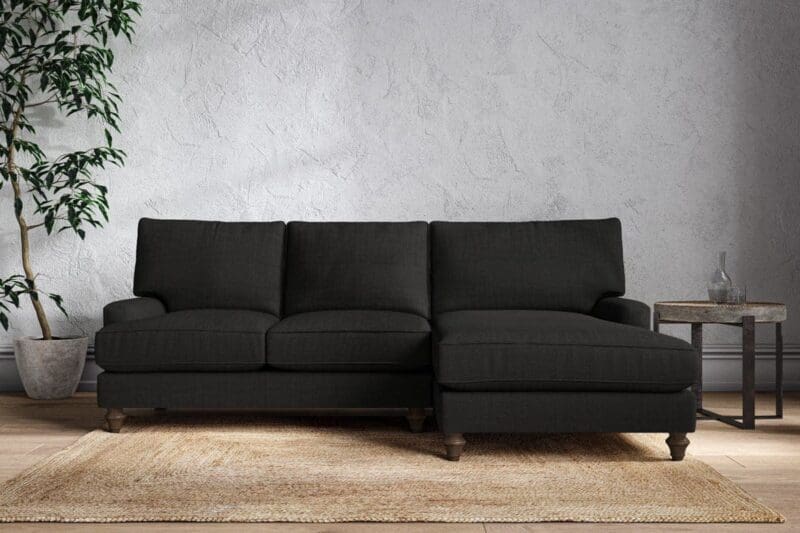 nkuku marri large right hand chaise sofa brera linen charcoal 5055672434733 33162777395376