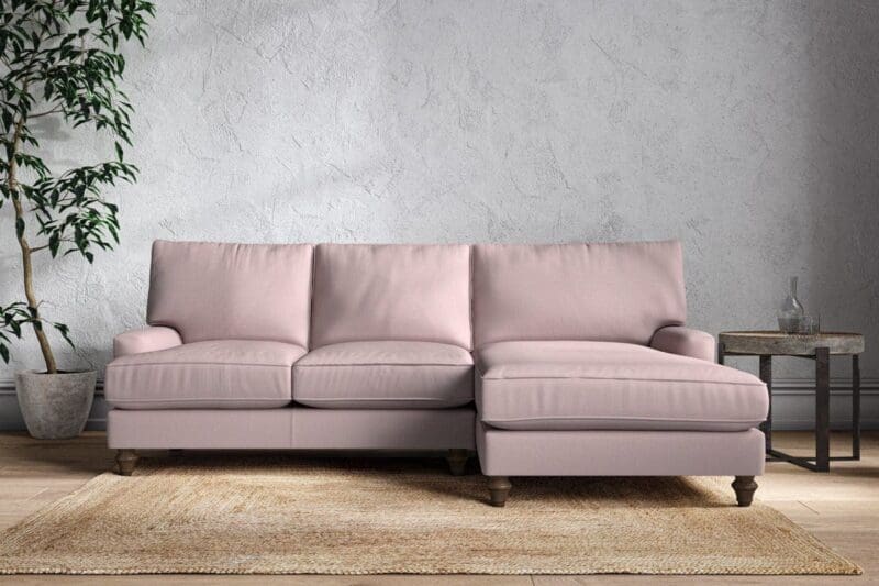 nkuku marri large right hand chaise sofa recycled cotton lavender 5055672441878 33162819731632