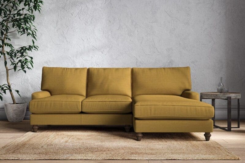 nkuku marri large right hand chaise sofa recycled cotton ochre 5055672441953 33162823827632