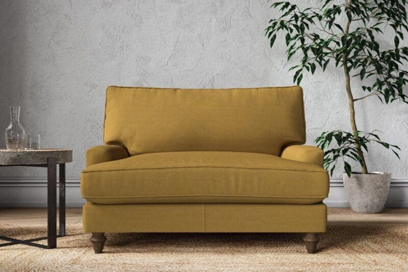 nkuku marri love seat recycled cotton ochre 5055672442196 33162915610800