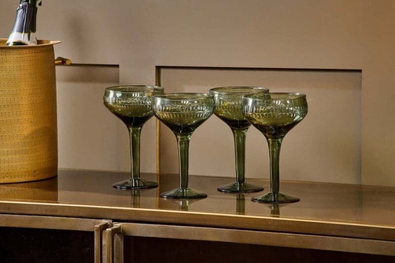 nkuku mila champagne glass dark emerald set of 4 5055672408338 29499328692400