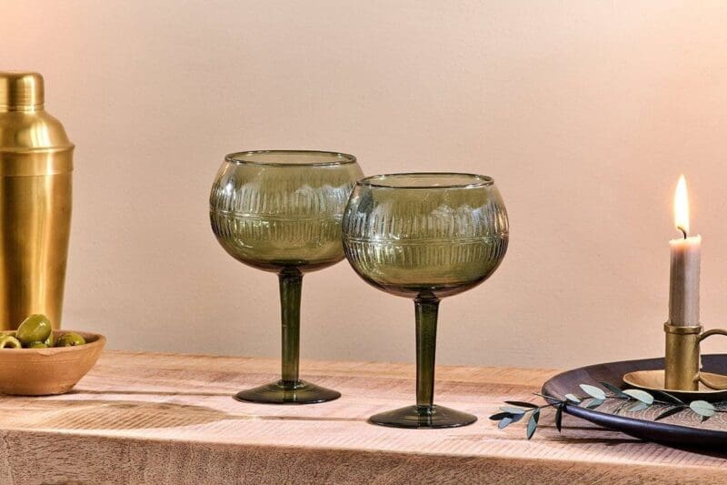 nkuku mila gin glass dark emerald set of 2 5055672408352 31885640138928