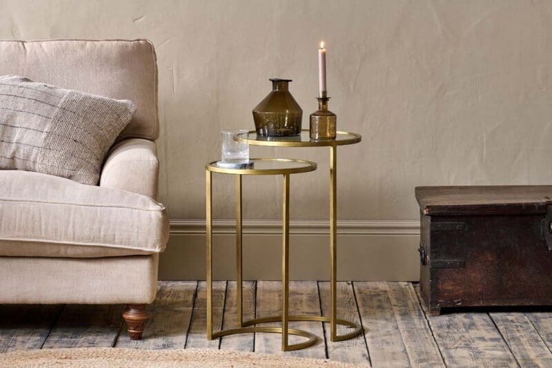 nkuku nakuru iron glass side table set brass 5055672407669 29411511664816