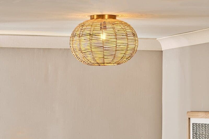 nkuku noko rattan flush ceiling light 5055672419426 32810254827696