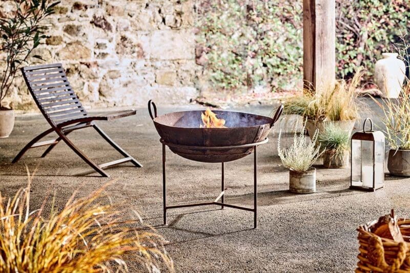 nkuku reclaimed iron kadai with grill 5055672469735 31201757397168