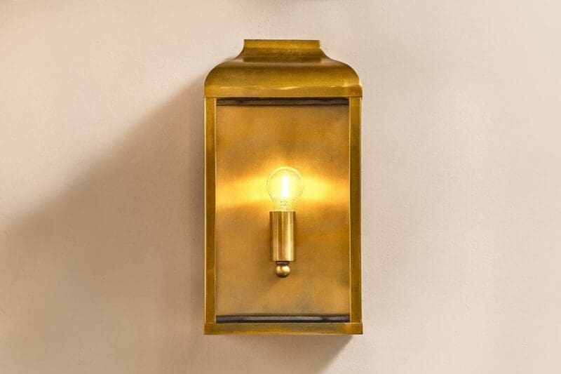 nkuku riad outdoor lantern antique brass and clear 5055672419341 32810307289264