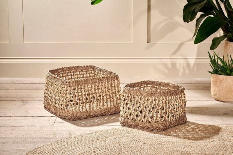 nkuku shimla square seagrass and palm leaf basket 32810330849456 1