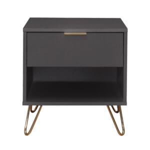 Arlo 1 Drawer Bedside Table Charcoal WoodenMetal Happy Beds 6 1