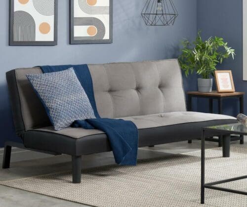 Aurora - Fabric Sofa Bed - Grey - Velvet - Happy Beds