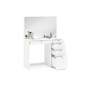 Ava 5 Drawer Dressing Table White Wooden Happy Beds 6 1