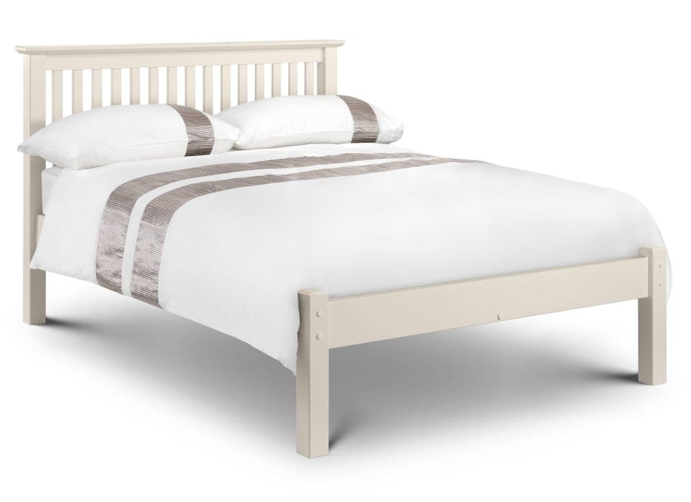 Barcelona - Double -  White Finish Solid Pine Wooden Bed Frame - Double - Happy Beds