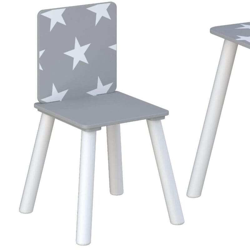 Childrens TableChairs GreyWhite Wooden Happy Beds 7 1