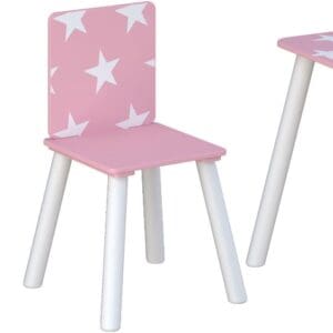 Childrens TableChairs PinkWhite Wooden Happy Beds 6 1