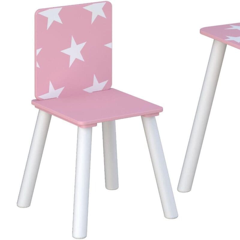 Childrens TableChairs PinkWhite Wooden Happy Beds 6 1