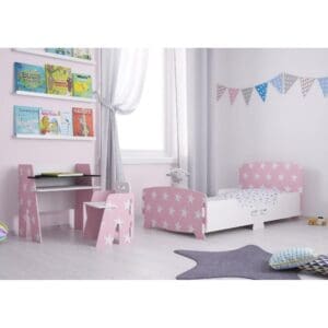 Childrens TableChairs PinkWhite Wooden Happy Beds 8 1