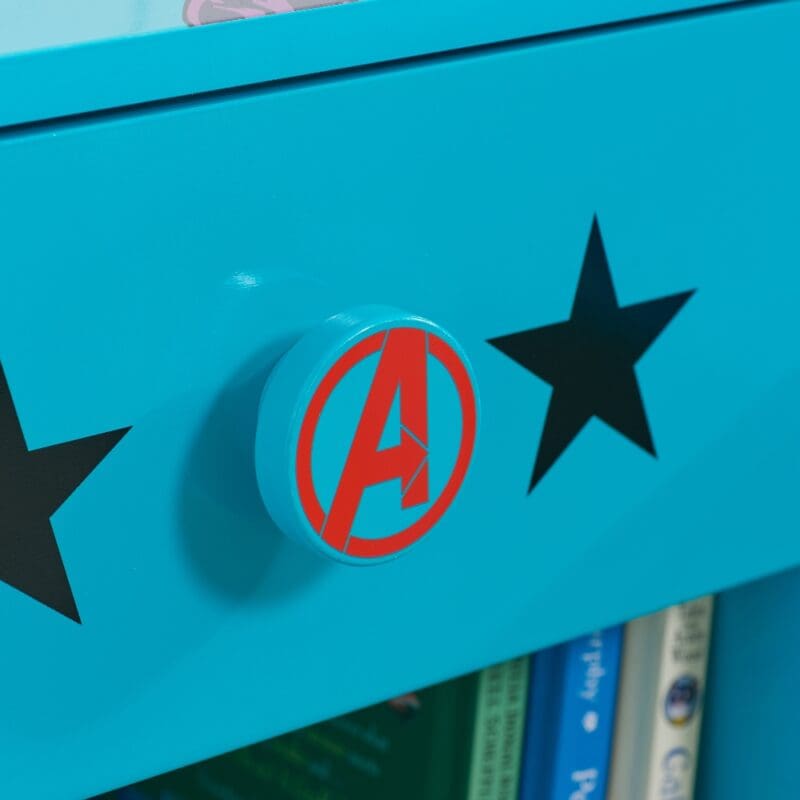 Disney Avengers 1 Drawer Bedside Table Blue Wooden Happy Beds 4 1