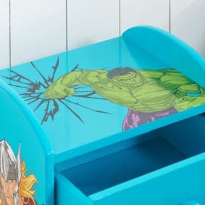 Disney Avengers 1 Drawer Bedside Table Blue Wooden Happy Beds 5 1