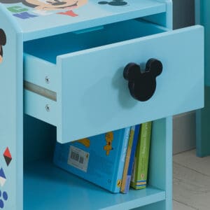 Disney Mickey Mouse 1 Drawer Bedside Table Blue Wooden Happy Beds 4 1