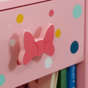 Disney Minnie Mouse 1 Drawer Bedside Table Pink Wooden Happy Beds 5 1