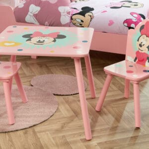 Disney Minnie Mouse Table2 Chairs Pink Wooden Happy Beds 3 1