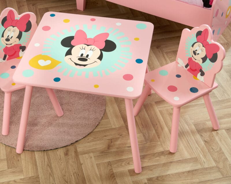 Disney Minnie Mouse Table2 Chairs Pink Wooden Happy Beds 4 1