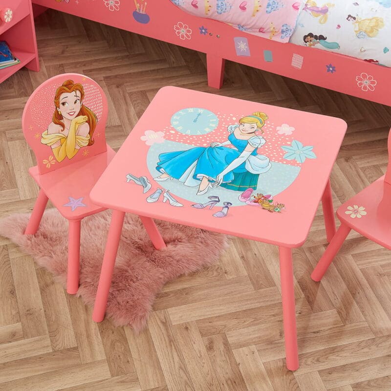 Disney Princess Table2 Chairs Pink Wooden Happy Beds 2 1