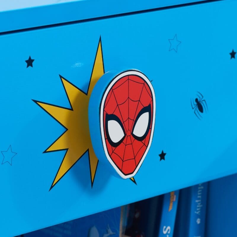 Disney Spider Man 1 Drawer Bedside Table Blue Wooden Happy Beds 5 1