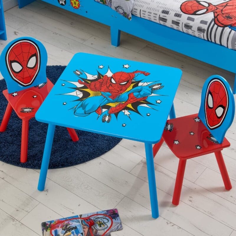 Disney Spider Man Table2 Chairs Blue Wooden Happy Beds 2 1